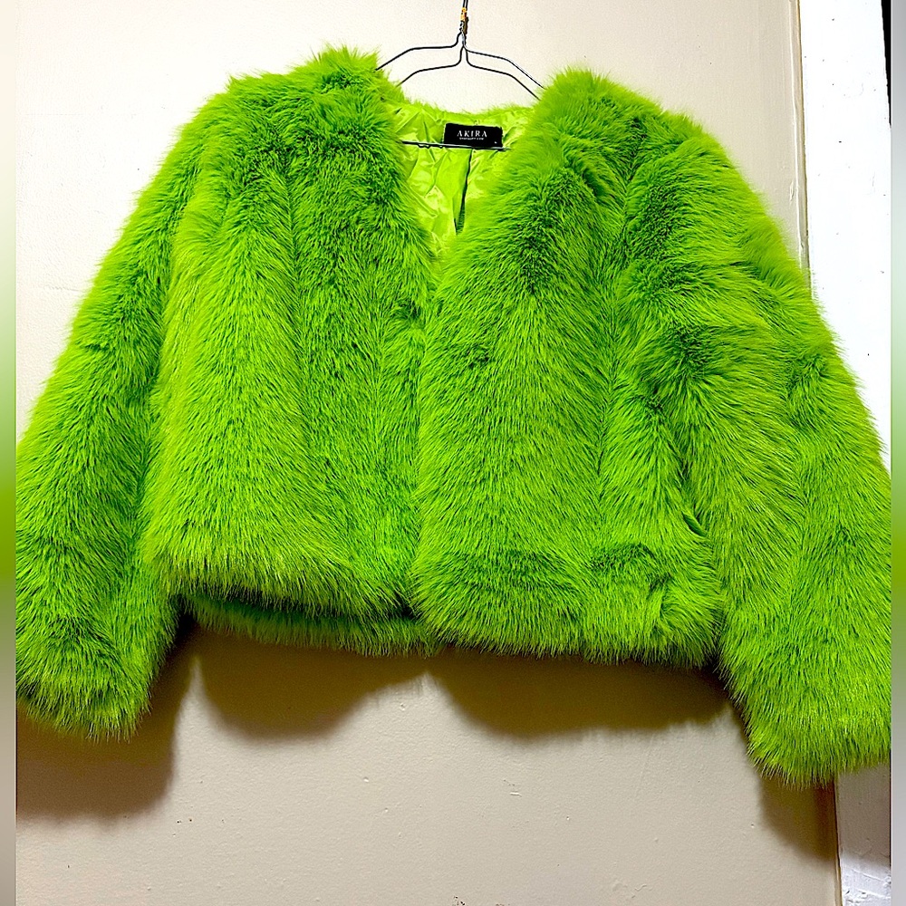 Lime Green Fur Coat